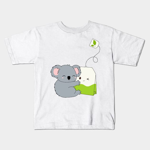 Koala Tea Kids T-Shirt by alexanderkansas